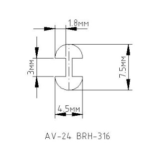 Профиль латунный Н-образный 4х3 мм BRH 316, длина 2,2 м