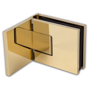 Петля FDP-190 стена-стекло 90° с крышками цвет с бок. креплением, латунь/золото