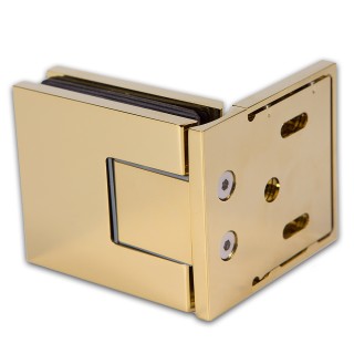 Петля FDP-190 стена-стекло 90° с крышками цвет с бок. креплением, латунь/золото