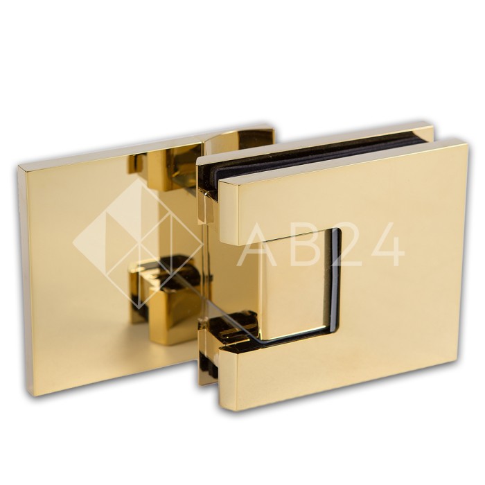 Петля FDP-190 стена-стекло 90° с крышками цвет с бок. креплением, латунь/золото