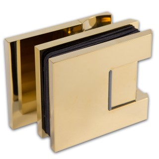 Петля FDP-190 стена-стекло 90° с крышками цвет с бок. креплением, латунь/золото