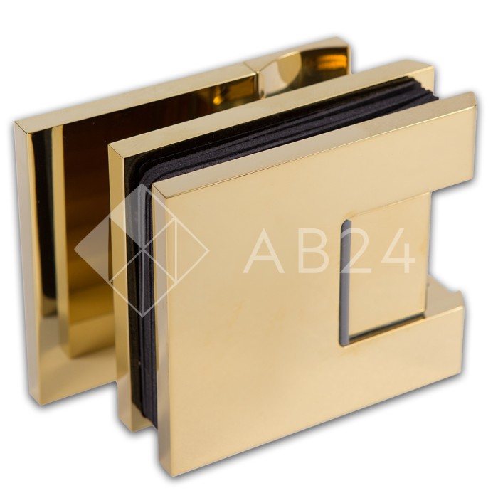 Петля FDP-190 стена-стекло 90° с крышками цвет с бок. креплением, латунь/золото