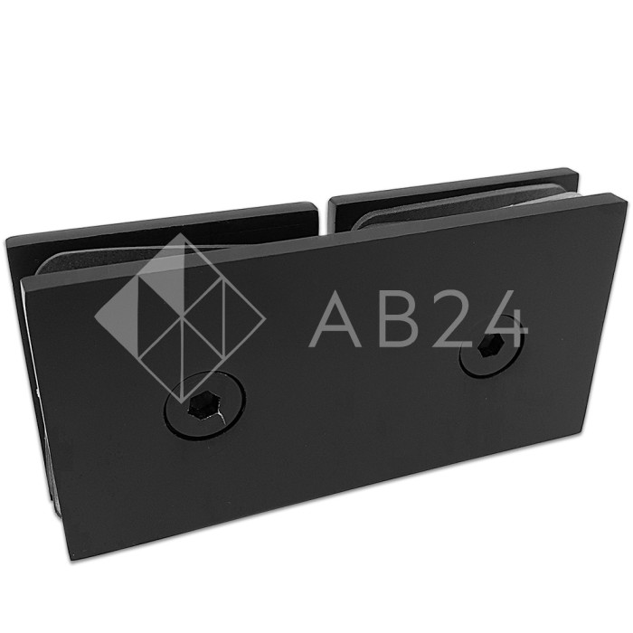 Коннектор для стекла Альфа α FDK-16, стекло-стекло 180°, нержавейка/черный