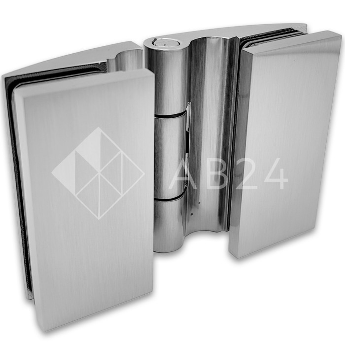 Петля Европа FDP-119 стекло-стекло 180° с крышками, латунь/матовый