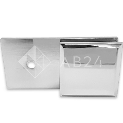 Коннектор для стекла Бета β FDK-25, стена-стекло 180° с пластиной, нержавейка/полированный