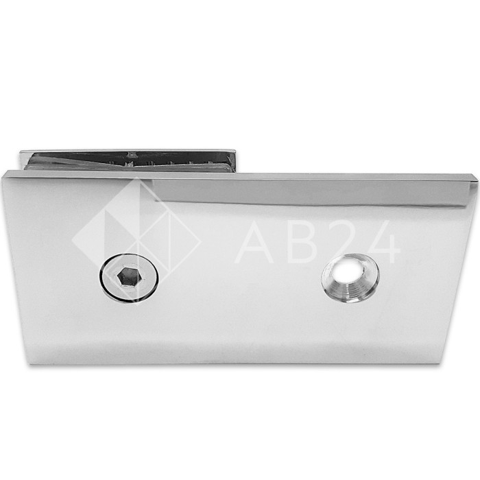 Коннектор для стекла Бета β FDK-25, стена-стекло 180° с пластиной, нержавейка/полированный