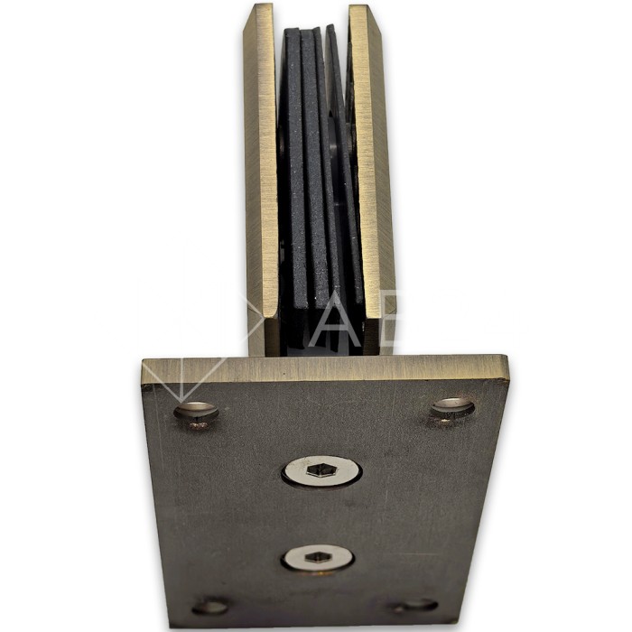 Петля Бета FDP-21 стена-стекло центр. крепление, нержавейка/бронза