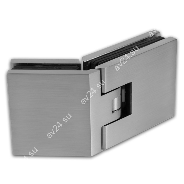 Петля Афродита FDP-234 стекло-стекло 135° с крышками, латунь/матовый