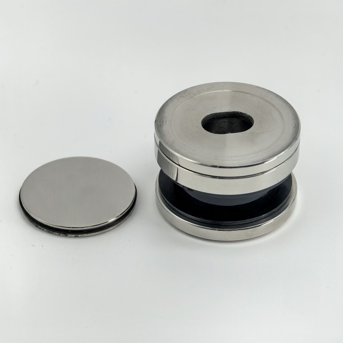 Точечное крепление FKK-30 с крышкой 8-12мм без зенковки O35 мм регулируемое, для стекла 10-12мм, нержавейка/полированный