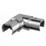 Отвод FOP-42p.07 для поручня угловой 90° с пазом, Ø42.4 мм, GRIT 600, нержавейка/матовый