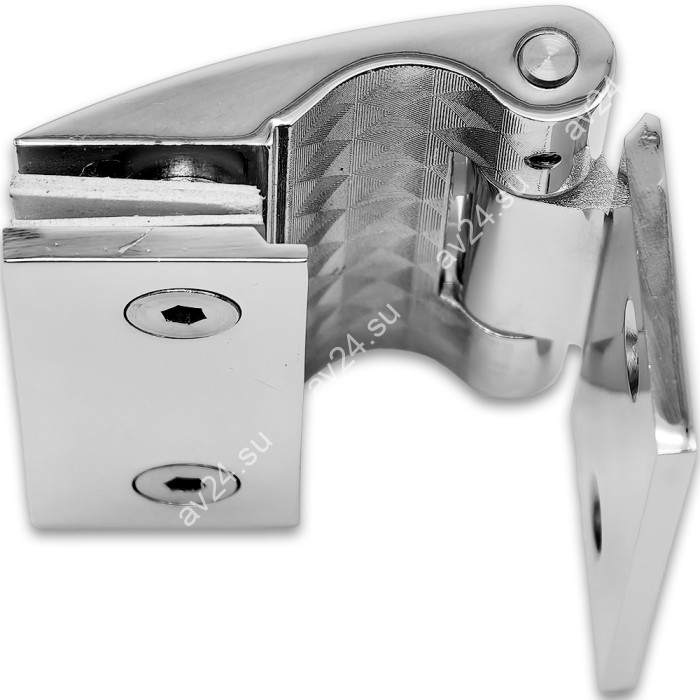 Петля Европа FDP-114 стена-стекло без крышек, цинк/хром