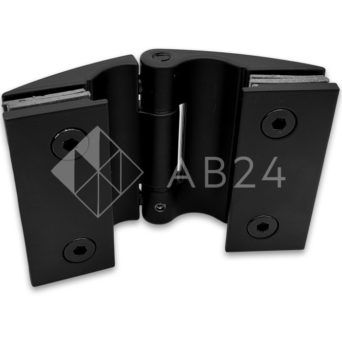 Петля Европа FDP-115 стекло-стекло 180° без крышек, цинк/черный