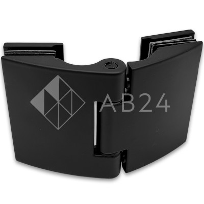 Петля Европа FDP-115 стекло-стекло 180° без крышек, цинк/черный