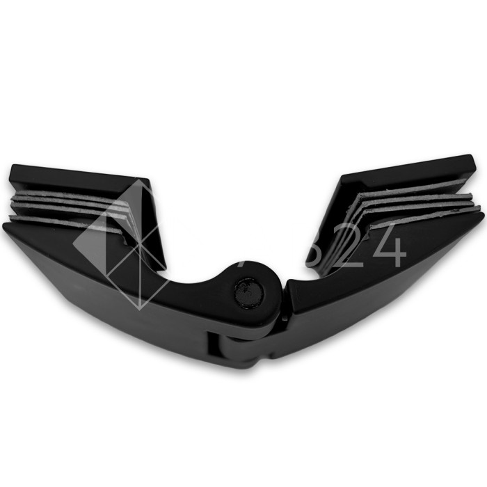 Петля Европа FDP-115 стекло-стекло 180° без крышек, цинк/черный