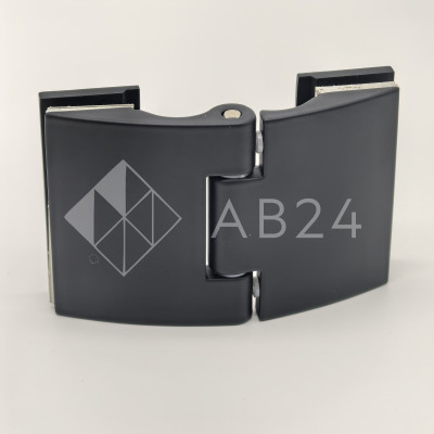 Петля Европа FDP-115 стекло-стекло 180° без крышек, цинк/черный