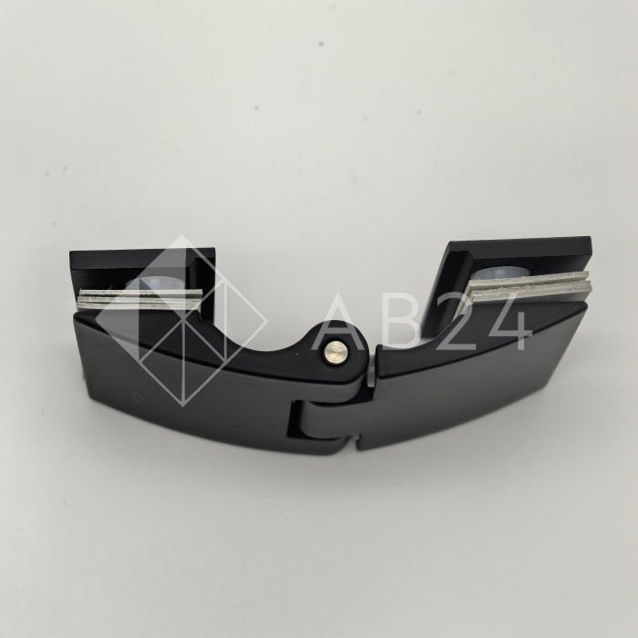 Петля Европа FDP-115 стекло-стекло 180° без крышек, цинк/черный