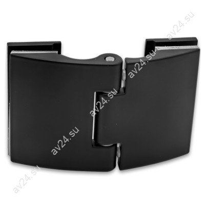 Петля Европа FDP-115 стекло-стекло 180° без крышек, цинк/черный