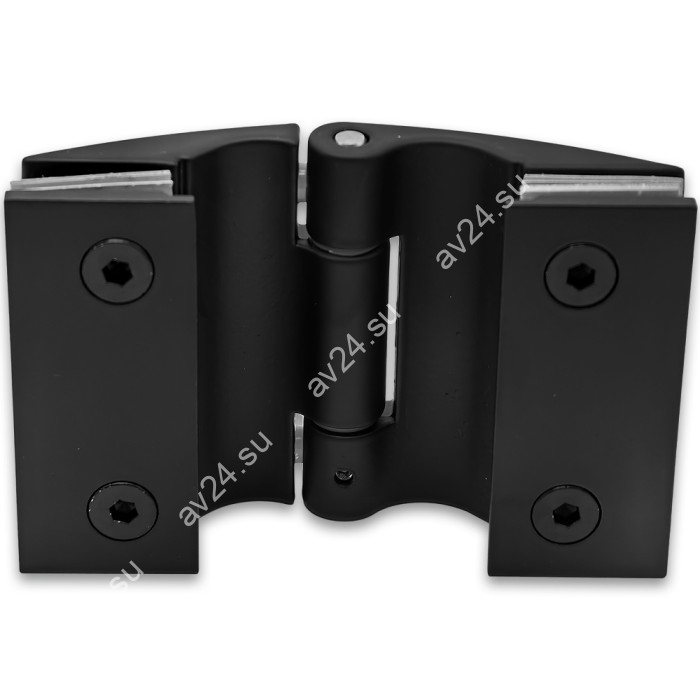 Петля Европа FDP-115 стекло-стекло 180° без крышек, цинк/черный