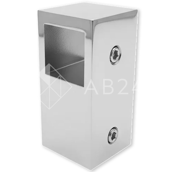 Соединитель FDC-56 трубы 15х15 сквозной Т-образный, нержавейка/полированный