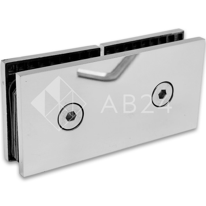 Коннектор для стекла Альфа α FDK-16, стекло-стекло 180°, нержавейка/полированный