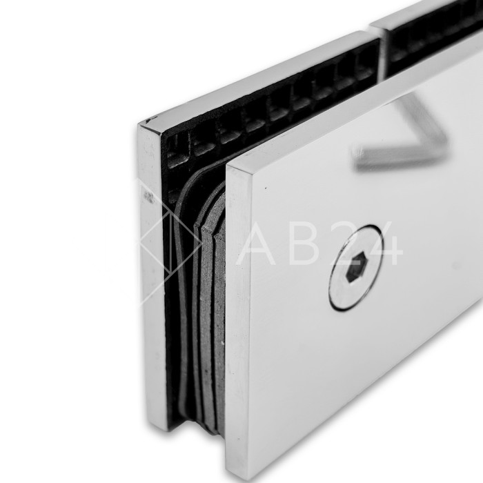 Коннектор для стекла Альфа α FDK-16, стекло-стекло 180°, нержавейка/полированный