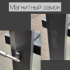 Дверь тонкая алюминиевая межкомнатная 800х2000 левая открывание внутрь, стекло рифленое прозрачное FMD-6L-1 AL/Bl-Rc Черная