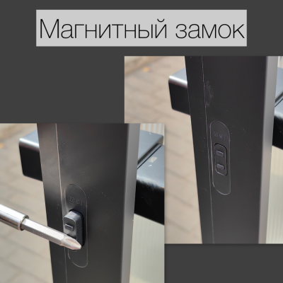 Дверь тонкая алюминиевая межкомнатная 800х2000 левая открывание внутрь, стекло рифленое прозрачное FMD-6L-1 AL/Bl-Rc Черная
