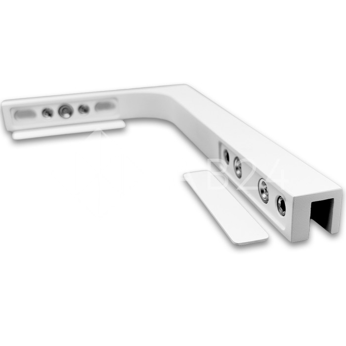 Угловой стабилизатор Диор FDK-4R стена-стекло 90° правый, нержавейка/белый