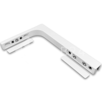 Угловой стабилизатор Диор FDK-4R стена-стекло 90° правый, нержавейка/белый