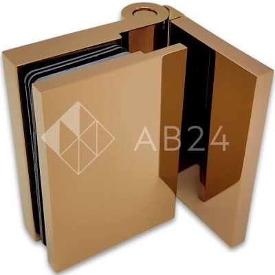 Петля Майя FDP-170 стена-стекло, открывание 90° наружу, латунь/розовое золото