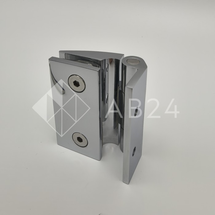 Петля Европа FDP-110 стена-стекло 90° с накладкой, латунь/хром