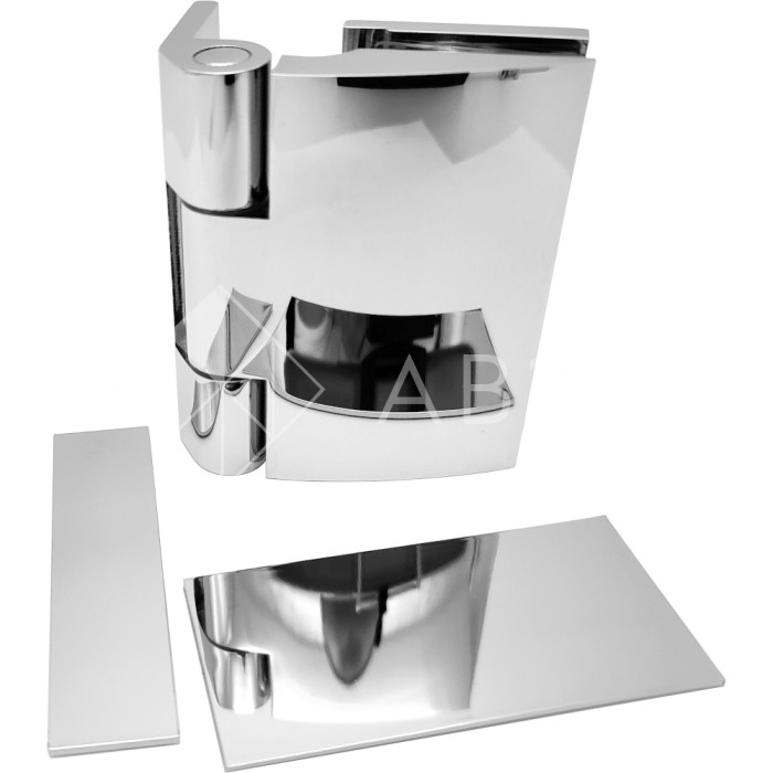 Петля Европа FDP-110 стена-стекло 90° с накладкой, латунь/хром