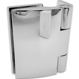 Петля Европа FDP-110 стена-стекло 90° с накладкой, латунь/хром