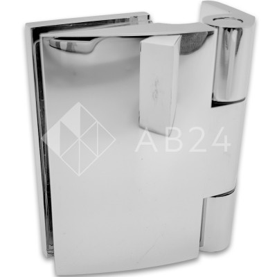 Петля Европа FDP-110 стена-стекло 90° с накладкой, латунь/хром