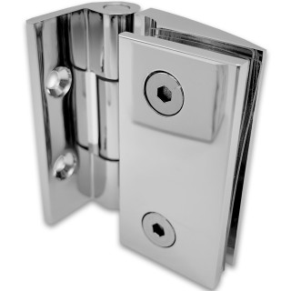 Петля Европа FDP-110 стена-стекло 90° с накладкой, латунь/хром