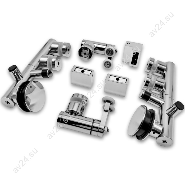 Комплект раздвижной системы Клио FDS-105 c двумя рельсами, для трубы 30х10, нержавейка/полированный