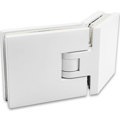 Петля Афродита FDP-234 стекло-стекло 135° с крышками, латунь/белый