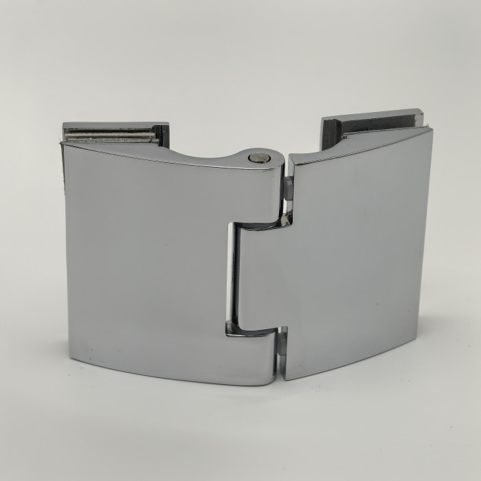 Петля Европа FDP-115 стекло-стекло 180° без крышек, цинк/хром