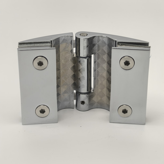 Петля Европа FDP-115 стекло-стекло 180° без крышек, цинк/хром