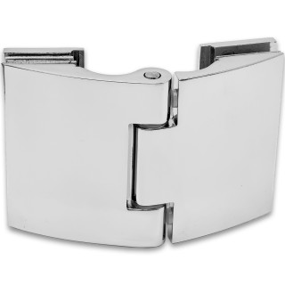 Петля Европа FDP-115 стекло-стекло 180° без крышек, цинк/хром