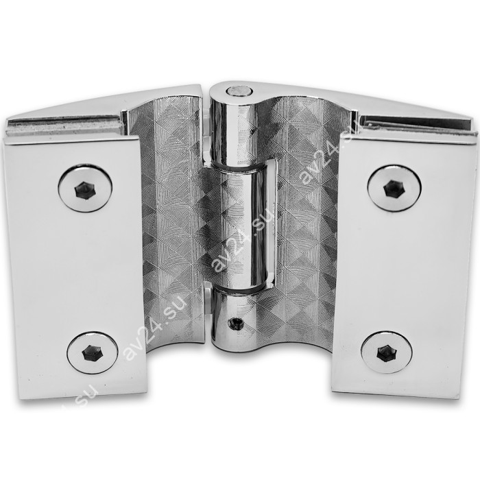 Петля Европа FDP-115 стекло-стекло 180° без крышек, цинк/хром