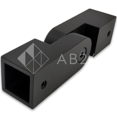 Соединитель FDC-57 трубы 15х15 регулируемый 90°-180°, нержавейка/черный