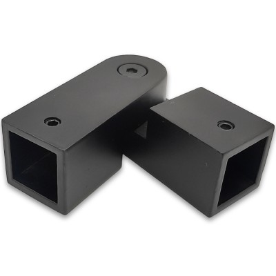 Соединитель FDC-57 трубы 15х15 регулируемый 90°-180°, нержавейка/черный