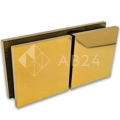 Коннектор для стекла Альфа α FDK-16, стекло-стекло 180°, нержавейка/золото