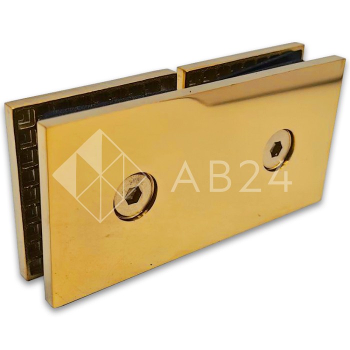 Коннектор для стекла Альфа α FDK-16, стекло-стекло 180°, нержавейка/золото