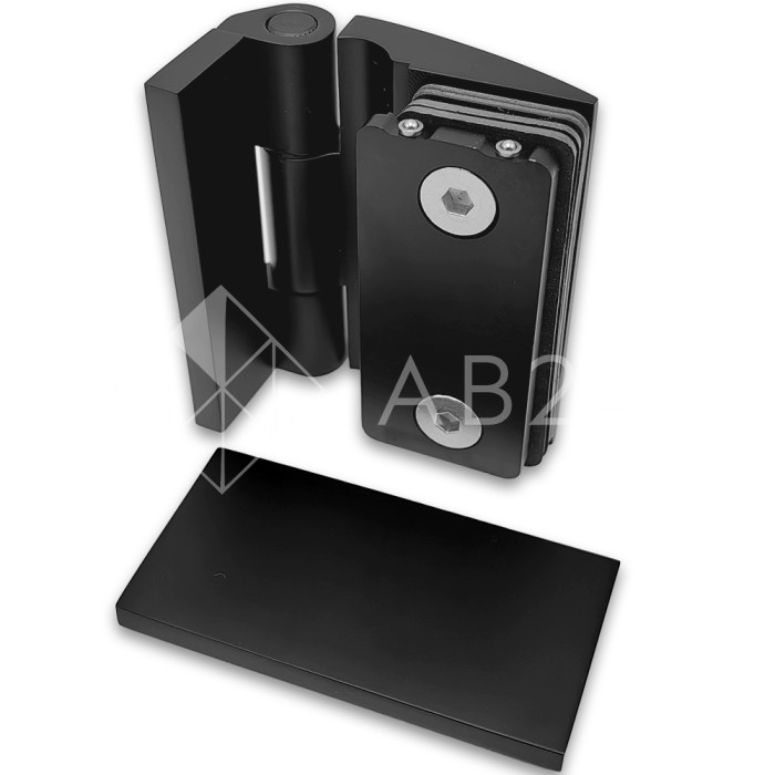 Петля Европа FDP-118 стена-стекло 90° с крышками, латунь/черный