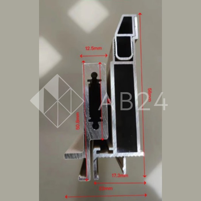 Дверь тонкая алюминиевая межкомнатная 800х2000 правая открывание внутрь, стекло рифленое прозрачное FMD-6R-1 AL/Bl-Rc Черная