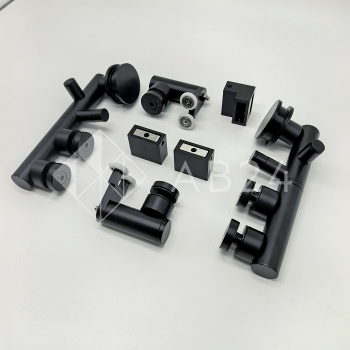 Комплект раздвижной системы Клио FDS-105 c двумя рельсами, для трубы 30х10, нержавейка/черный