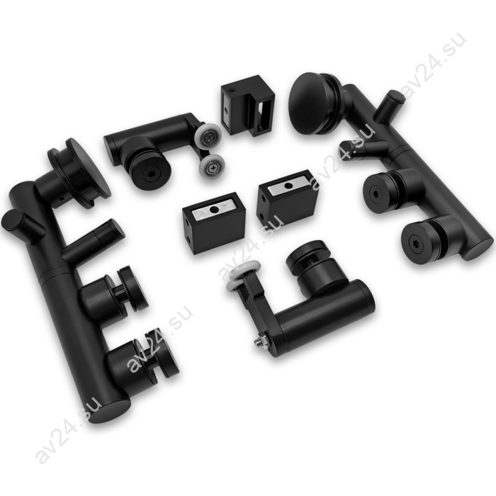 Комплект раздвижной системы Клио FDS-105 c двумя рельсами, для трубы 30х10, нержавейка/черный