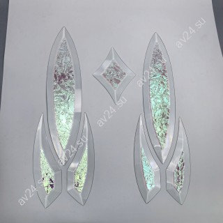 Бевелс AV166 дихроичный (7 элементов) 112 х 645 мм, красный мороз